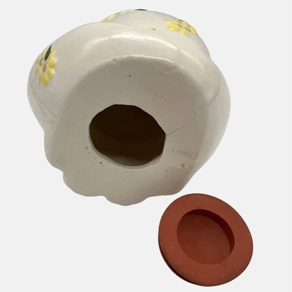 Vintage Frog Sugar Shaker with Bowtie & Flowers Design Ceramic 4.75" Tall - Picture 7 of 7